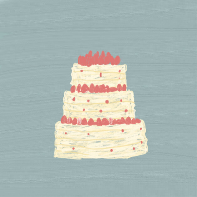 Adobe Frescoで描いたウェディングケーキのイラスト